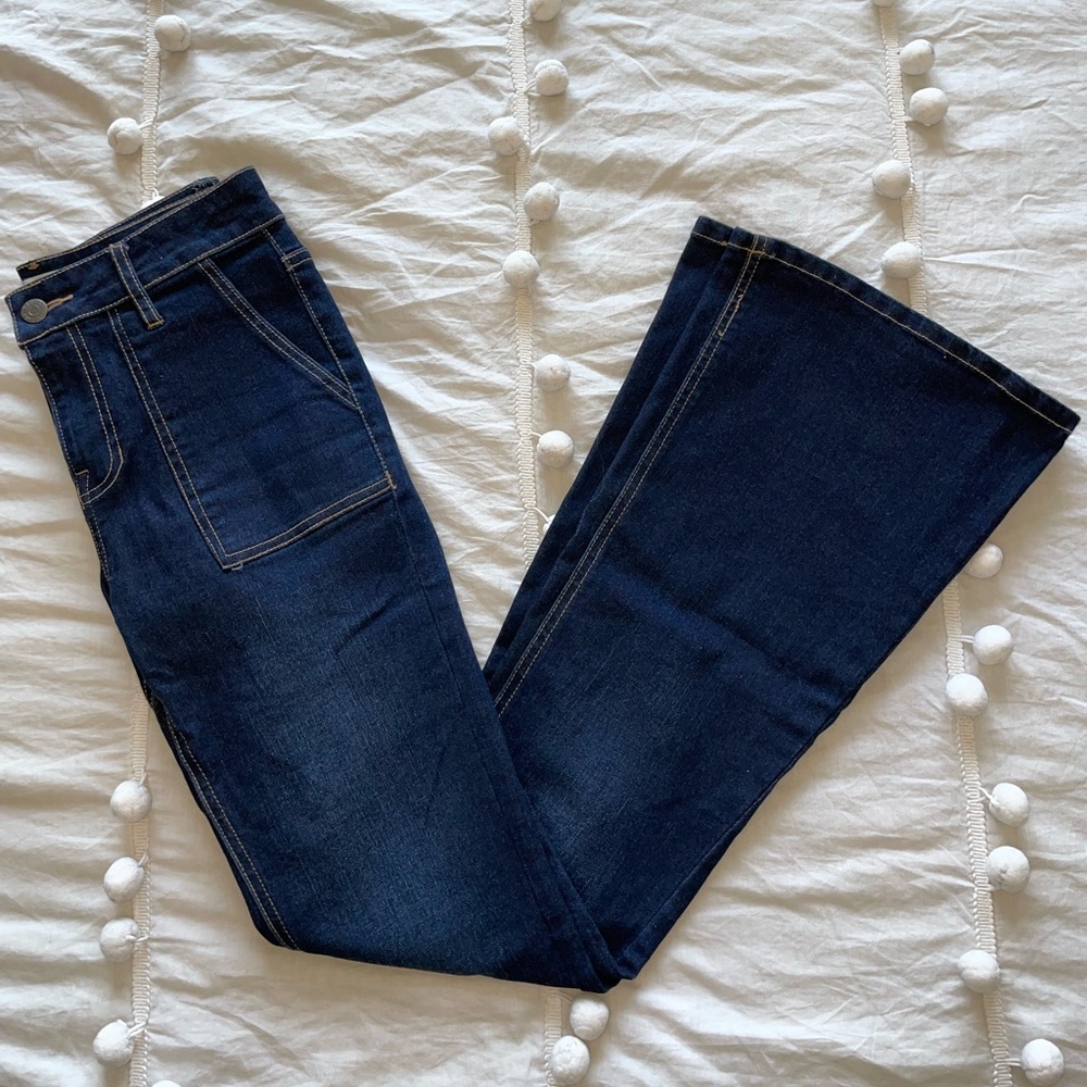 Dark denim flares!